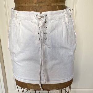 Frame Denim Mini Cream Skirt